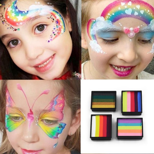BSIMONE Regenbogen-Palette Gesicht- und Körperfarbe, 5 Farben, Kinder & Erwachsene - Bild 1