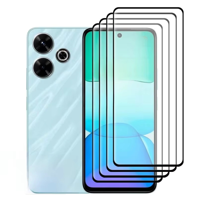 4er-Pack Displayschutzfolie aus gehärtetem Glas für Xiaomi Redmi 13 4G, transparent, HD-Qualität mit Vollkleber-Funktion - Bild 1