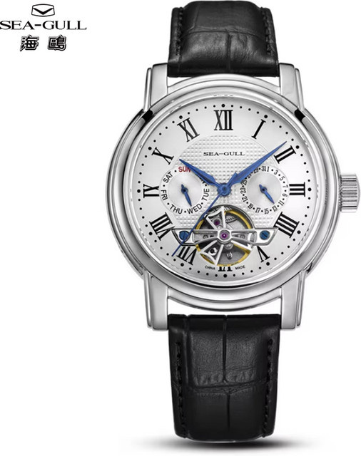 Seagull Armbanduhr, Automatik, Edelstahl, Leder, Herren - Bild 1