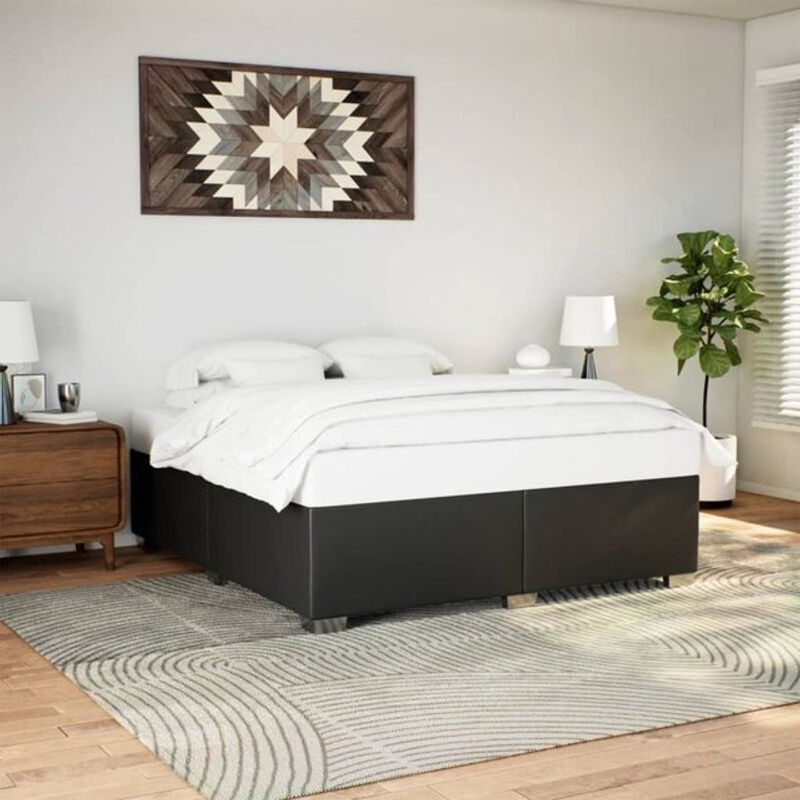 Polsterbett vidaxl in Schwarz aus Kunstleder und Holzwerkstoff, B/T: 200 x 200 cm - Bild 1