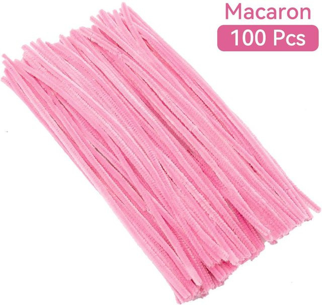 Binchi Keji Travel Chenille-Stiele, Bastelbedarf, pink, 100 Stück - Bild 1
