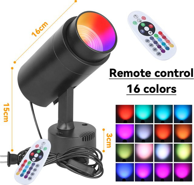 CHENBEN LED Bühnenscheinwerfer RGB mit Fernbedienung, 16 Farben, Schwarz, dekoratives Umgebungslicht für KTV, Bar und Konzerte - Bild 1