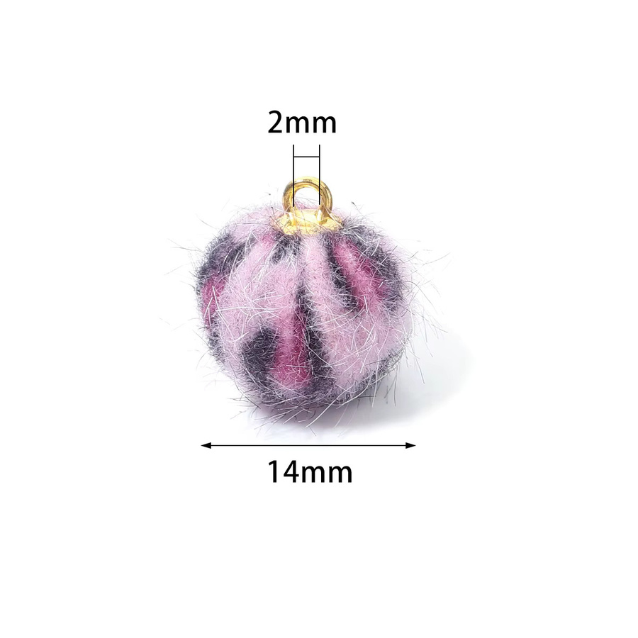 louleur Charms Anhänger, Leopardenmuster, Plüschfell, 16 mm, Bunt, Unisex - Bild 2