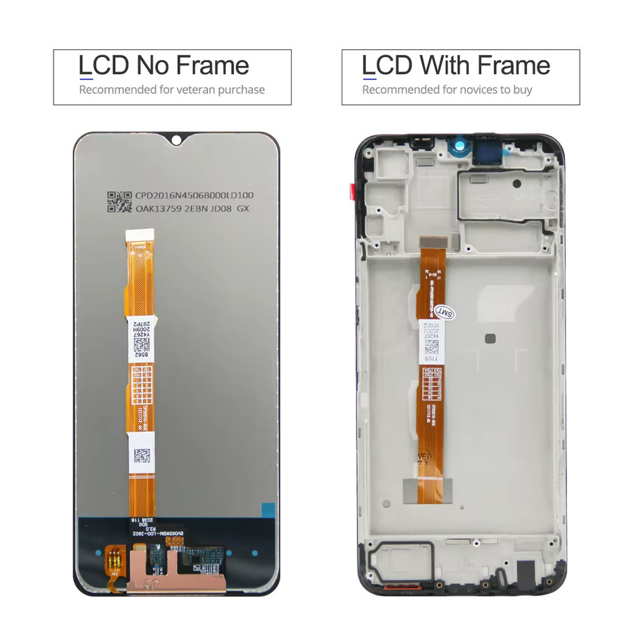LCD-Display Touchscreen Ersatz für vivo Y20, Y20i und Y20s mit Rahmen, 6.51 Zoll, Schwarz - Bild 2