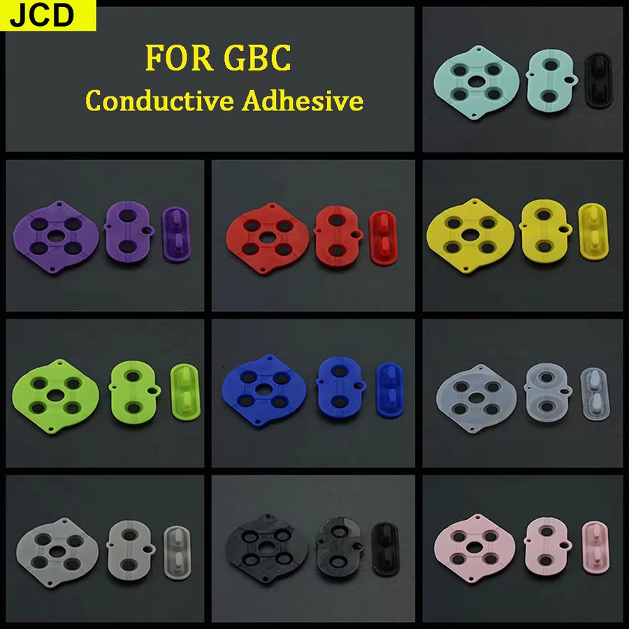 JCD Set bunte leitfähige Silikon-Tasten für Game Boy Color GBC A-B D-Pad Start und Select in Pink und Multicolour - Bild 3