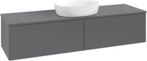 V&B Waschtischunterschrank Antao ohne Frontstruktur mit Beleuchtung, Farbe Anthrazit lackiert, B: 160 cm, T: 50 cm - Bild 1