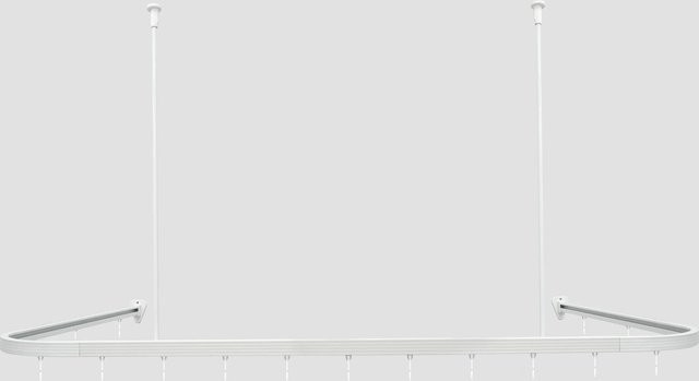 Euroshowers Profi U-förmiges Duschstangen-Set aus Aluminium in Weiß, B/T/H: 90 x 90 x 90 cm - Bild 1