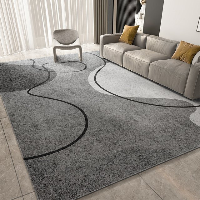 VIKAMA Moderner Teppich in Grau mit geometrischem Design für Wohnzimmer und Schlafzimmer, B/T: 160 x 80 cm - Bild 1