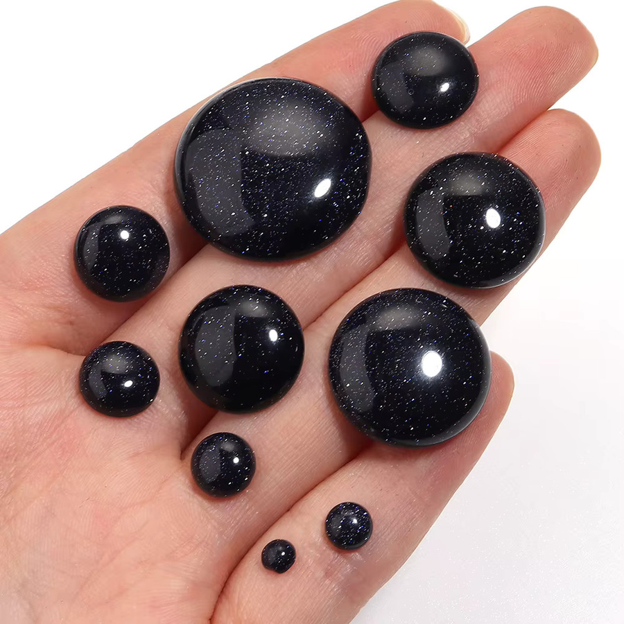 louleur Naturstein Cabochon Schwarzer Sandstein, Schwarz, Unisex - Bild 6