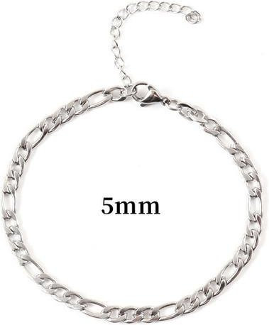 Wucifang Jewelry Kettenarmband Edelstahl, Weiß, Herren, 18 cm - Bild 1
