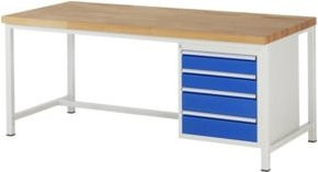 Rau Werkbank höhenverstellbar mit 4 Schubladen, B/T/H: 200 x 90 x 84-104 cm - Bild 1