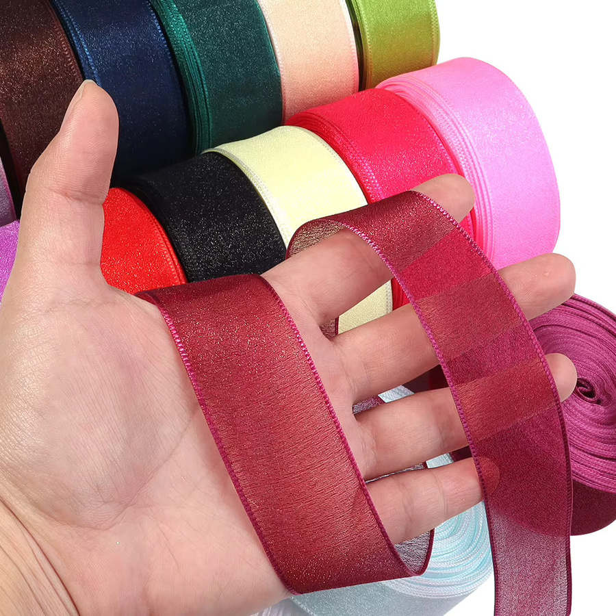 Buntes Organza Band aus Mesh für DIY Dekorationen, Hochzeit, Party und Weihnachten, Breite: 2,5 cm, Länge: 9,14 m - Bild 2