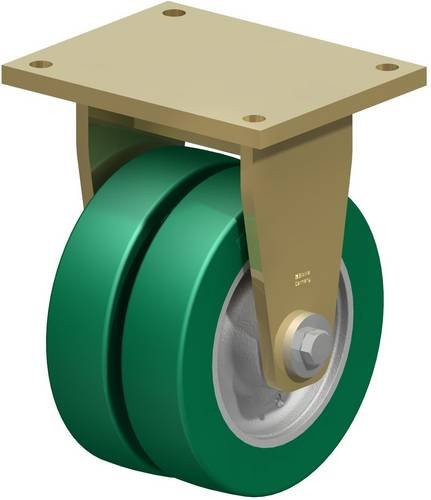 Blickle Doppel-Bockrolle BSD-GST 250K in Grün und Silber mit Stahlgehäuse, Rad-Durchmesser: 250 mm, Tragfähigkeit (max.): 2400 kg - Bild 1