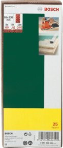 Bosch Schleifblatt-Set für Schwingschleifer, 25 Stück, Körnung 240, B: 9,3 cm, L: 23,0 cm - Bild 2