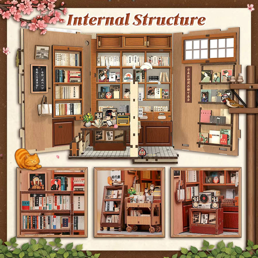 CUTEBEE Book Nook Kit, DIY Puppenhaus Bücherregal-Einsatz, 3D Holzpuzzle - Bild 3