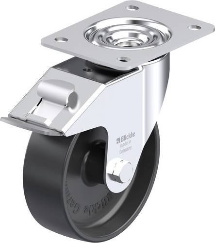 Blickle Stahlblech-Lenkrolle LE-PP 150G-FI in Silber mit Rad-Durchmesser 150 mm und einer Tragfähigkeit von max. 300 kg - Bild 1