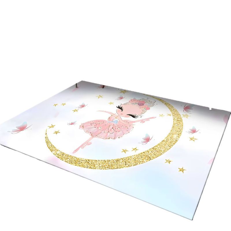Faviora Rutschfeste Kinder Teppich mit Ballett Fee Motiv in Weiß für Schlafzimmer und Wohnzimmer - Bild 2
