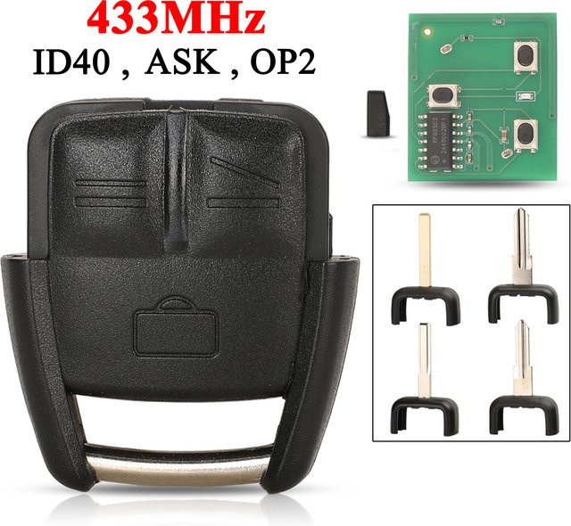 Jingyuqin 434MHz ASK 3-Tasten-Autoschlüssel für Opel Omega Vectra B 2000-2003 mit ID40 Chip, Farbe: Schwarz - Bild 1