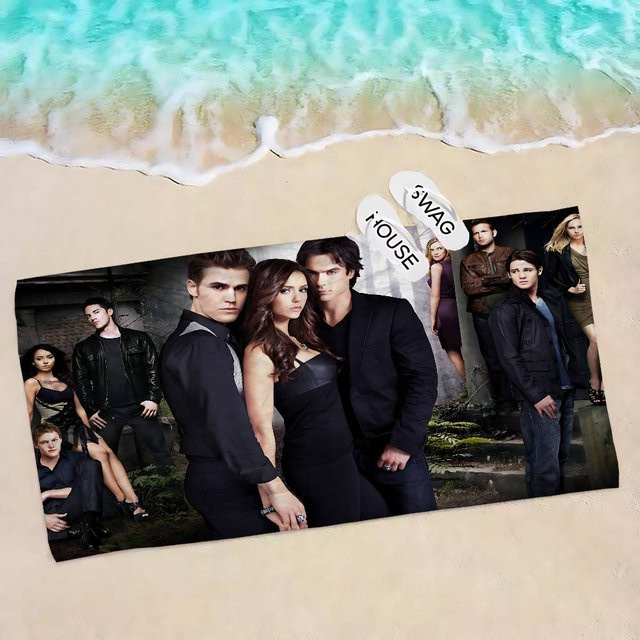 Dalangpa Vampire Diaries Mikrofaser Strandtuch, weiß, B: 40 cm, H: 60 cm - Bild 1
