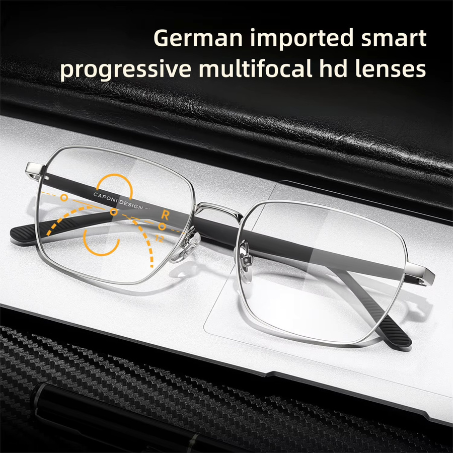CAPONI LH35622 Lesebrille, Herren, Vollrand, Kohlefaser, rechteckig - Bild 4