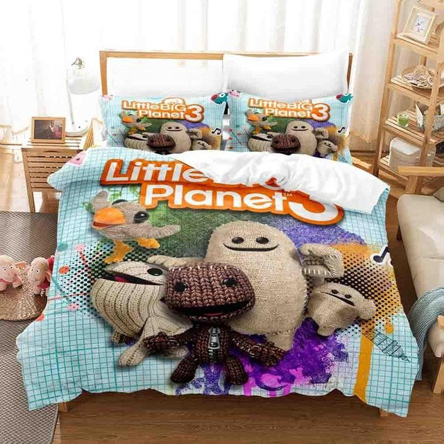 JMG Household Supplies Bettwäscheset Sackboy 3D-Druck mit Bettbezug und Kissenbezug, Mehrfarbig, B/H: 135 x 200 cm - Bild 1