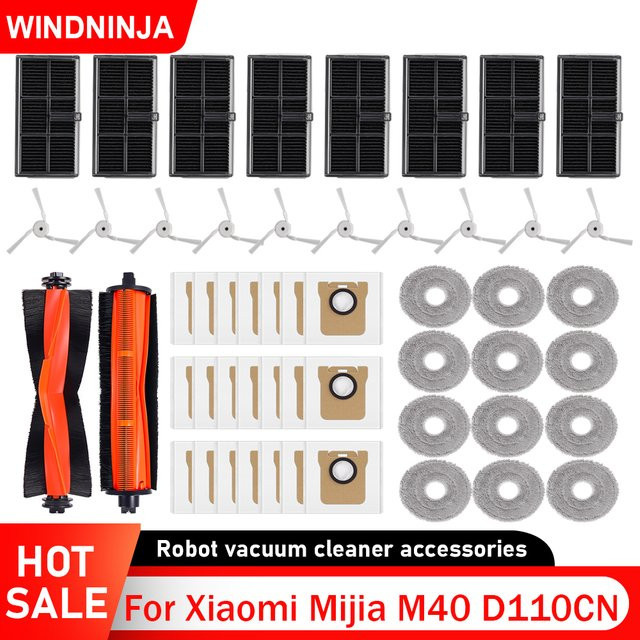 Xiaomi Mijia M40 D110CN Roboterstaubsauger Zubehör-Set in Multicolor: Wischpads, Staubbeutel, Haupt- und Seitenbürsten sowie HEPA-Filter aus Kunststoff - Bild 1