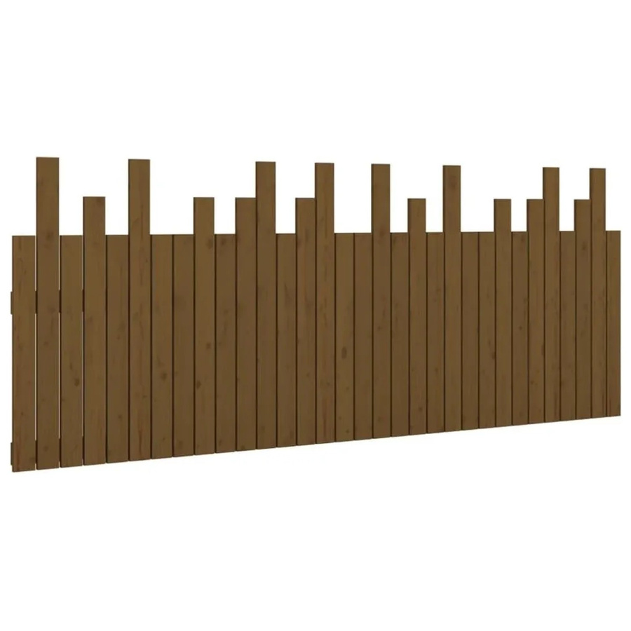 vidaXL Wand-Kopfteil aus massivem Kiefernholz in Honigbraun, B: 204 cm, H: 80 cm, T: 3 cm - Bild 2