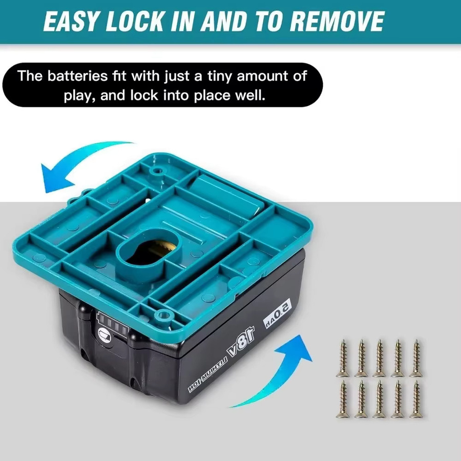 Makita Batterie Halter Wandhalterung für 18V Li-Ion Akkus BL1860 BL1850 BL1840 BL1830 in 1/5er Set - Bild 3
