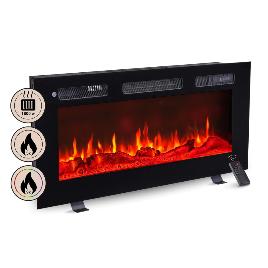 BALDERIA LE-36 Elektrokamin mit 3D-Flammeneffekt und Bluetooth in Schwarz - Bild 2