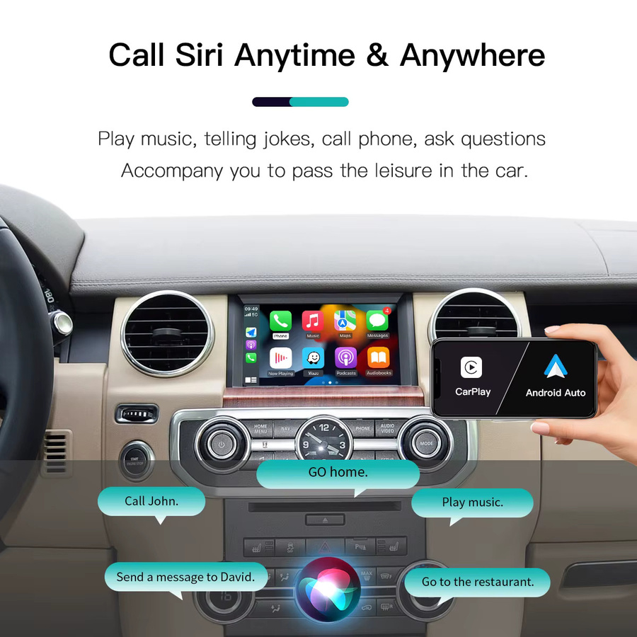 AUTOABC Drahtloses CarPlay und Android Auto Car Kit Freisprecheinrichtung für Jaguar Land Rover Discovery 4, Range Rover Evoque, Freelander 2, XE, XF und XJL - Bild 2