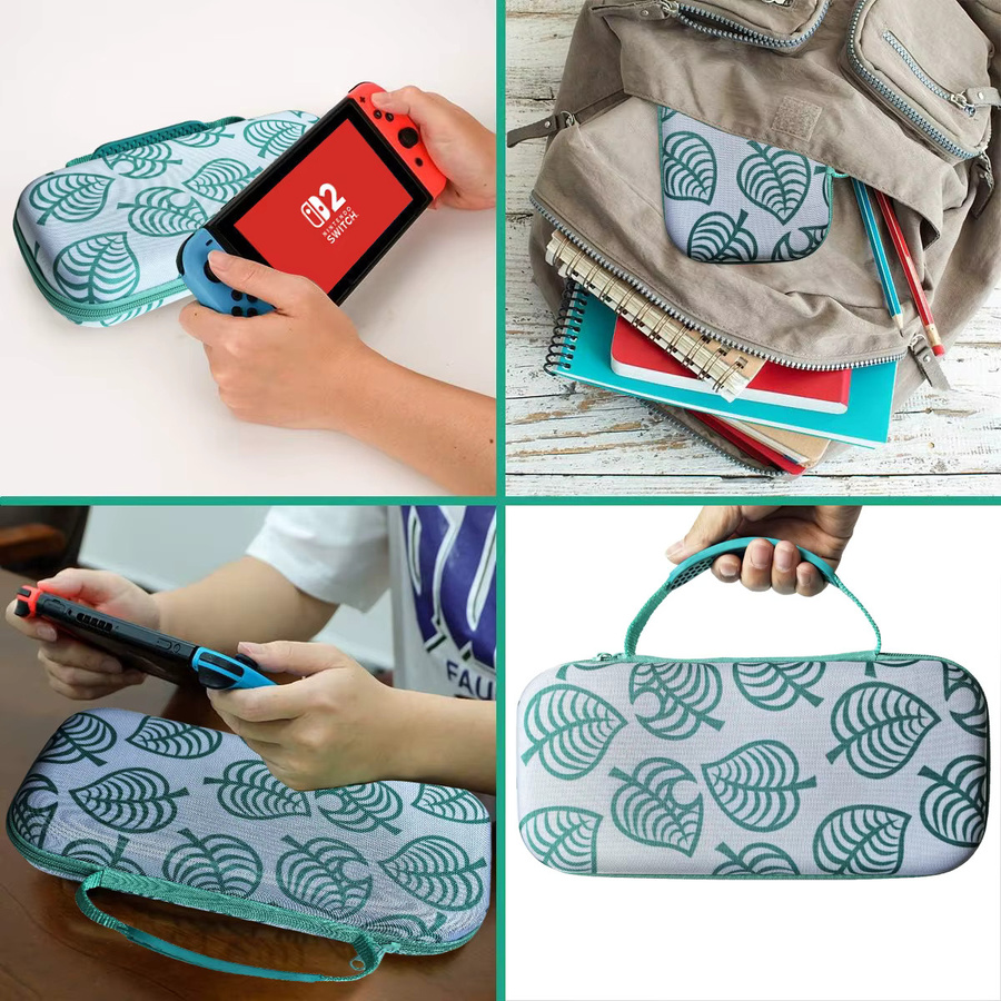 Chimoor Tragetaschen-Bundle für Nintendo Switch 2 in Grün mit Animal Leaf Crossing Design - Bild 3
