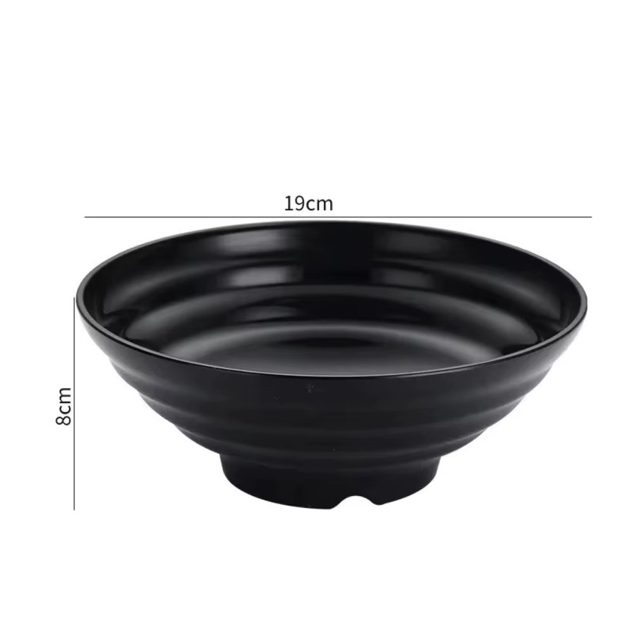 FEB.WIND Ramen-Schüssel aus Kunststoff in Schwarz, robuste Salatschüssel für Instant-Nudeln und Heimgeschirr - Bild 6