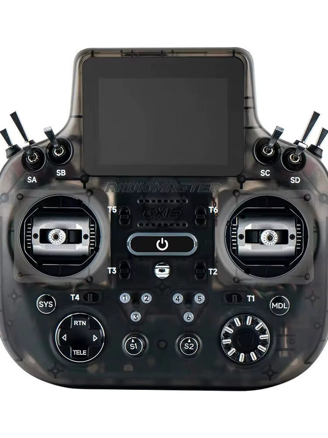 Radiomaster GX15 MAX ExpressLRS 2.4GHz Fernsteuerung mit 3.5 Zoll IPS Touchscreen, 16CH und AG02 CNC Hall Gimbal, Farbe: transparent - Bild 5