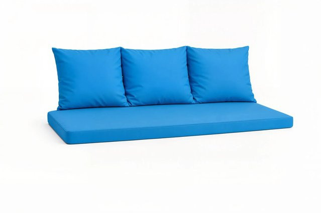 Setgarden Mix Bench Kissen Set für 3-Sitzer Bänke, Blau, B/T/H: 140 x 60 cm und 2 x 50 x 56 cm - Bild 1