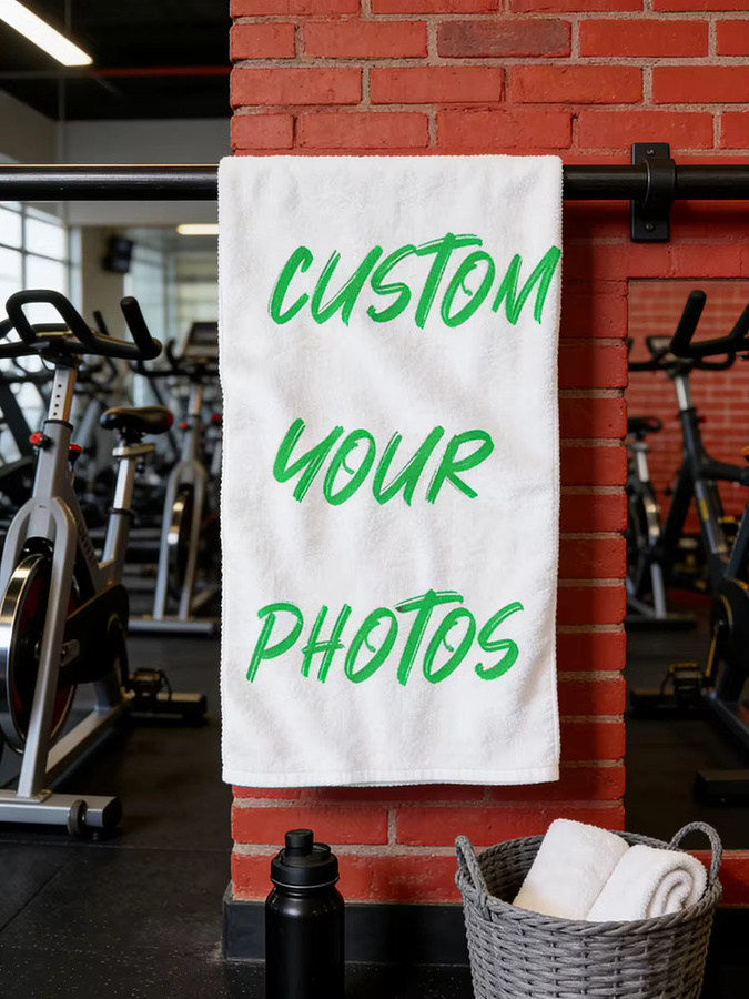 Personalisierte Handtücher mit Fotodesign von SRH in Weiß für Badezimmer und Fitnessstudio - Bild 3