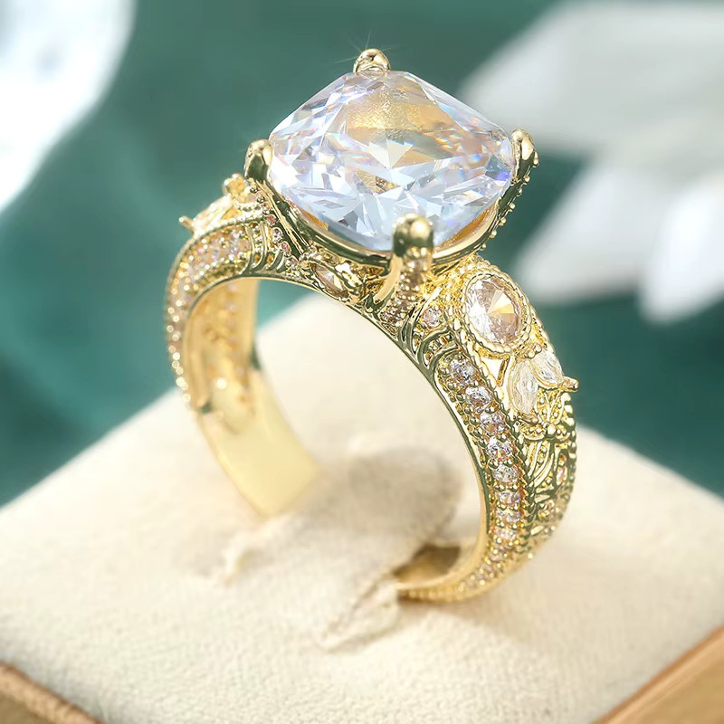 Ring, Synthetischer Zirkonia, Gold, Damen - Bild 2