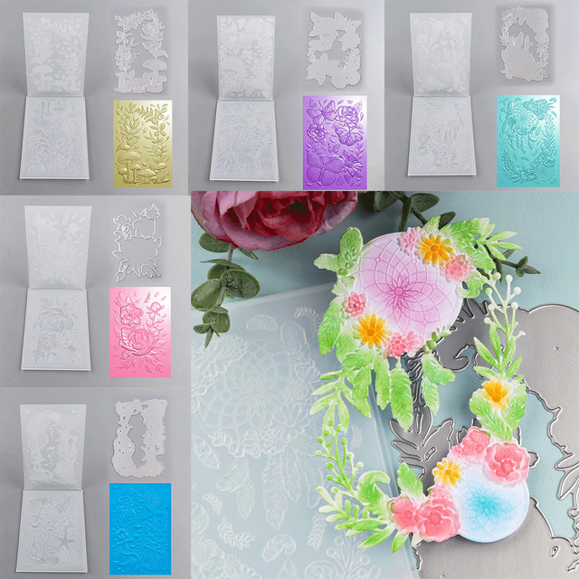 3D-Prägeordner Metallstanzen-Set mit Schmetterlings- und Blumendesigns - Bild 1