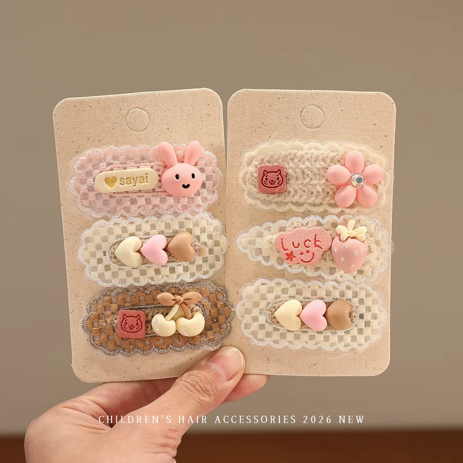 raindo Haarspangen Set, 3-teilig, Blumen-Bären-Herz, Kinder - Bild 1