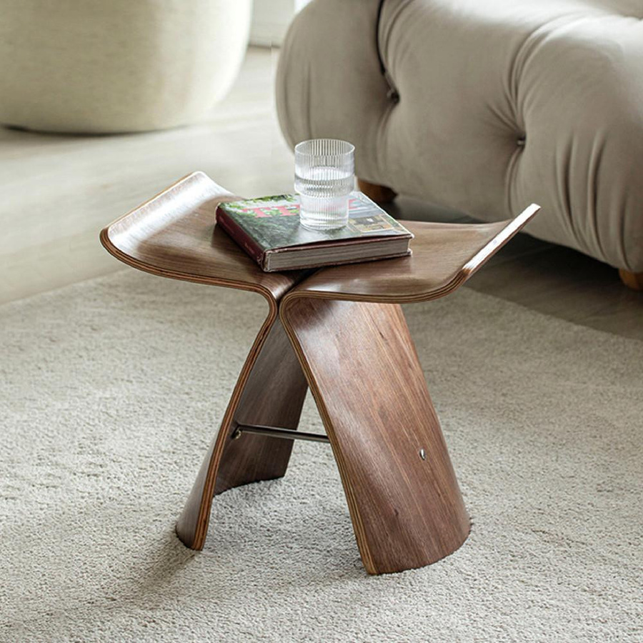 Yiran Furniture Schmetterlingsstuhl im nordischen Design als Beistelltisch und Kunsthocker, B/T/H: 38,0 x 30,5 x 42,0 cm - Bild 2