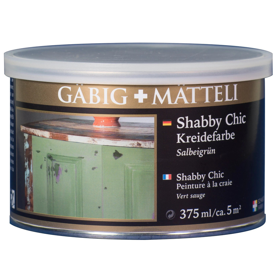 Gäbig+Mätteli Shabby Chic Kreidefarbe Salbeigrün matt 375 ml - Bild 2