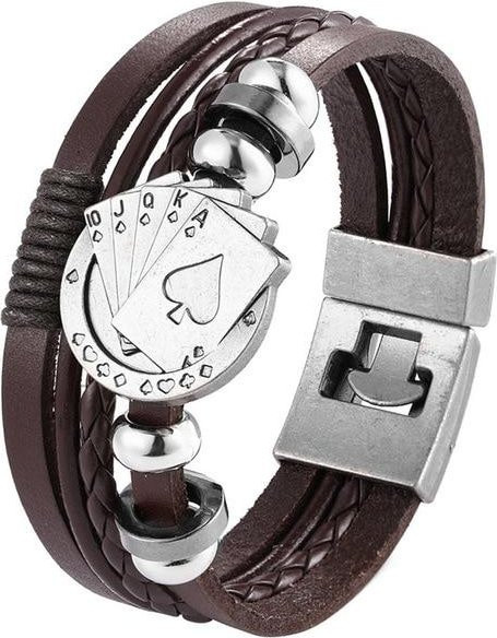 Yiran pet products Armband, Leder, Schwarz, Vintage, Herren, 21cm - Bild 1