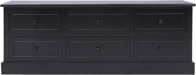vidaXL TV-Schrank aus Paulownia-Holz in Schwarz, B/T/H: 108 x 30 x 40 cm - Bild 1