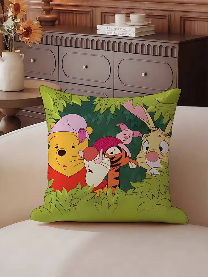 Mesuca Winnie Puuh Kissenbezüge mit klassischem Cartoon-Muster, quadratisch, Mehrfarbig, B/T/H: 40 x 40 x 40 cm - Bild 3
