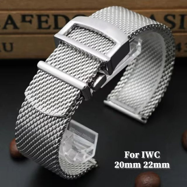 HQstrap Uhrenarmband Edelstahl, Milanese Mesh, Silber, Herren, 20 mm 22 mm - Bild 1