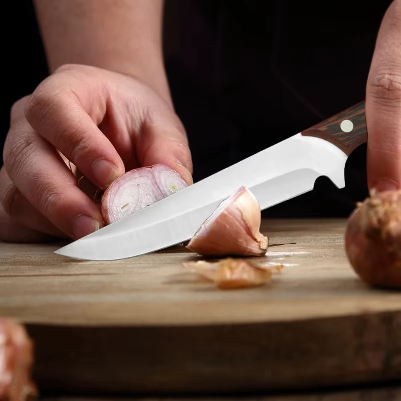 InLeung Handgeschmiedetes Allzweckmesser mit Holzgriff und Schutzhülle - Bild 3