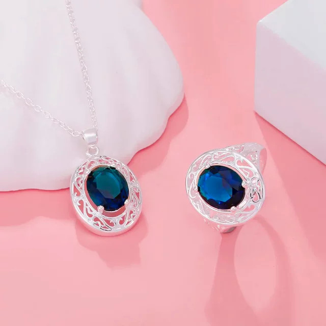 Schmuck-Set 925 Silber, Kristall, Damen - Bild 1