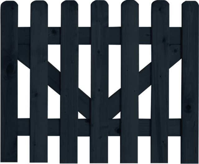 Gartentor Staketenzaun in Schwarz, Breite: 80 cm, Höhe: 100 cm - Bild 1
