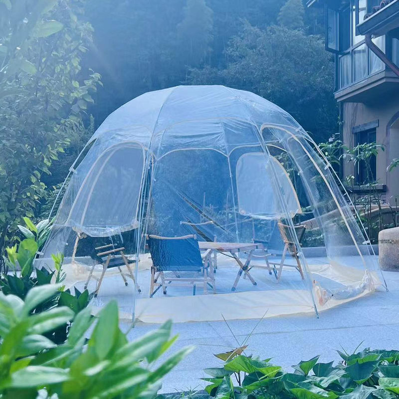 TOMTOP JMS Kuppel Zelt für 8-10 Personen, Beige und Transparent, Outdoor Pavillon mit Mückenschutz, B/T/H: 360 x 360 x 230 cm - Bild 4