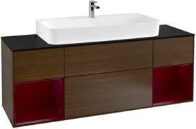 V&B Waschtischunterschrank Finion in Walnussfurnier mit Lackierung, Breite: 160 cm - Bild 1