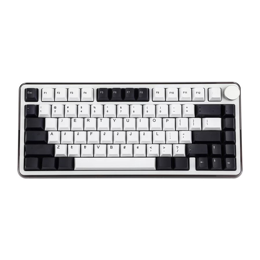 KiiBOOM Breeze 75 Mechanische Tastatur mit Aluminium und Acryl, 75 %, Hot-Swap, Kabelgebunden, Bluetooth und 2,4 GHz kabellos, für Win/Mac, Schwarz/Weiß - Bild 1